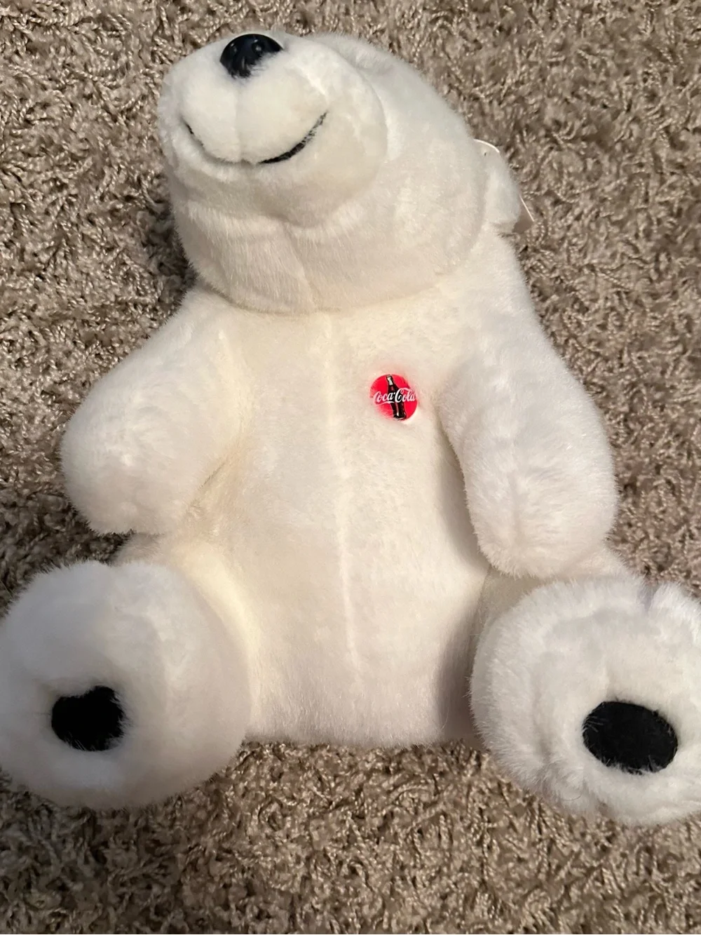 Vintage 1993 Coca Cola White Polar Bear Plush with Red Logo NWT